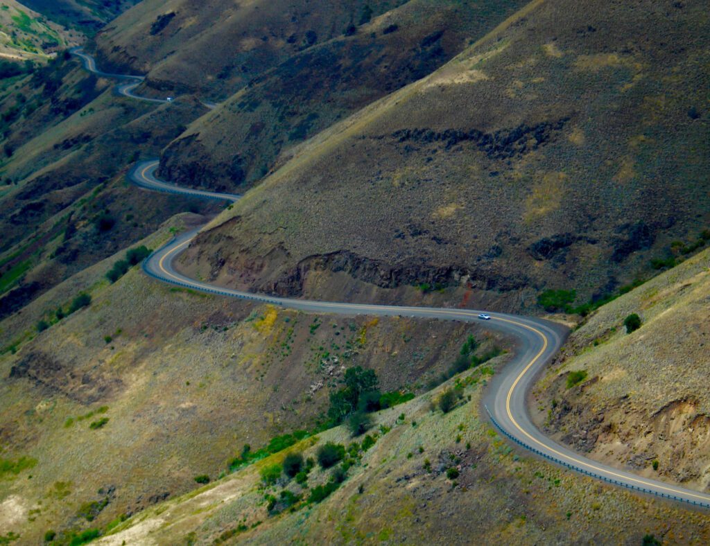 A winding road in the middle of nowhere.