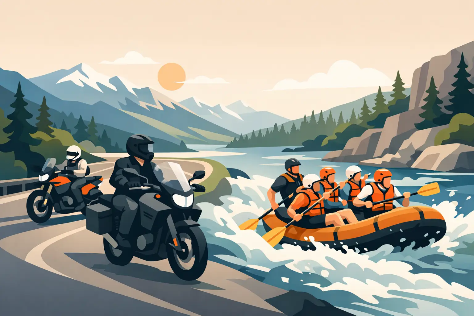 Motorcycle Tour Whitewater Rafting, Refined