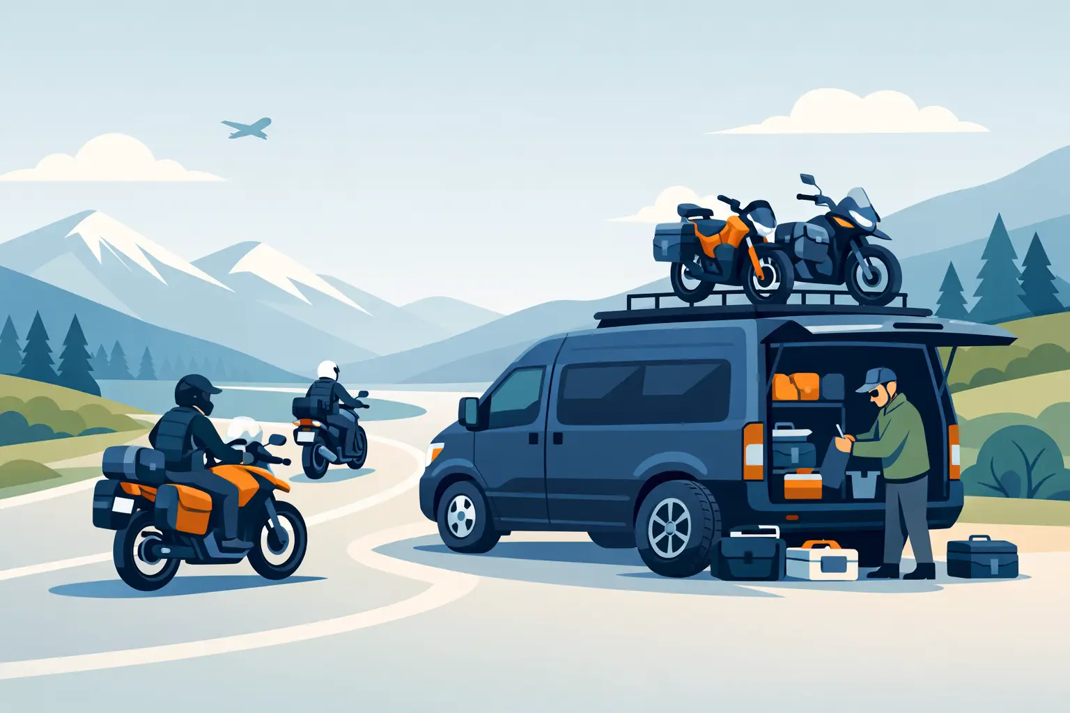 What a Motorcycle Tour Support Vehicle Does